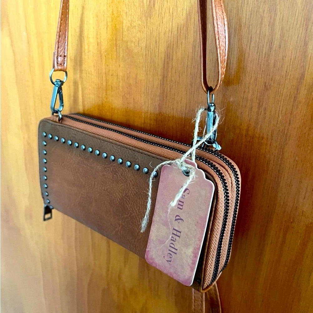 Sam and hadley boho Shoulder/Crossbody Studded purse, adjustable straps NWT
